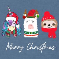 Merry Christmas Unicorn Llama Sloth Funny Wo Girl Gifts Garment-Dyed Sweatshirt
