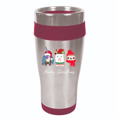 Merry Christmas Unicorn Llama Sloth Funny Wo Girl Gifts 16oz Travel Tumbler
