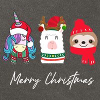 Merry Christmas Unicorn Llama Sloth Funny Wo Girl Gifts Cotton Canvas Backpack