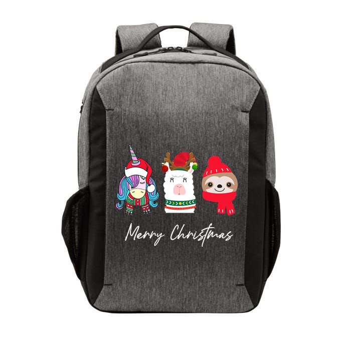 Merry Christmas Unicorn Llama Sloth Funny Wo Girl Gifts Vector Backpack