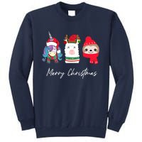 Merry Christmas Unicorn Llama Sloth Funny Wo Girl Gifts Sweatshirt