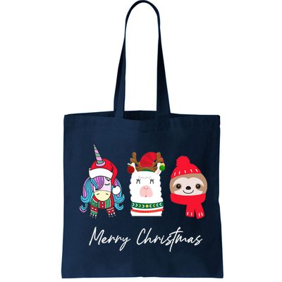Merry Christmas Unicorn Llama Sloth Funny Wo Girl Gifts Bag