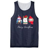 Merry Christmas Unicorn Llama Sloth Funny Wo Girl Gifts Mesh Reversible Basketball Jersey Tank