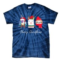 Merry Christmas Unicorn Llama Sloth Funny Wo Girl Gifts Tie-Dye T-Shirt