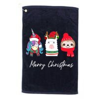 Merry Christmas Unicorn Llama Sloth Funny Wo Girl Gifts Golf Towel