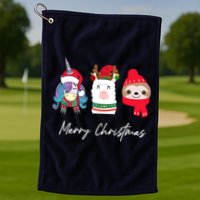 Merry Christmas Unicorn Llama Sloth Funny Wo Girl Gifts Golf Towel