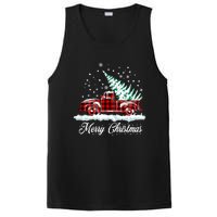 Merry Christmas Vintage Plaid Snow Truck Tree Pickup PosiCharge Competitor Tank