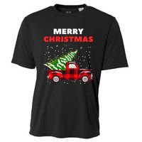 Merry Christmas Vintage Red Truck With Tree Family Matching Cooling Performance Crew T-Shirt