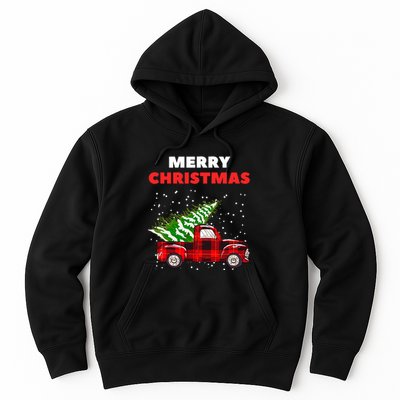 Merry Christmas Vintage Red Truck With Tree Family Matching Hoodie