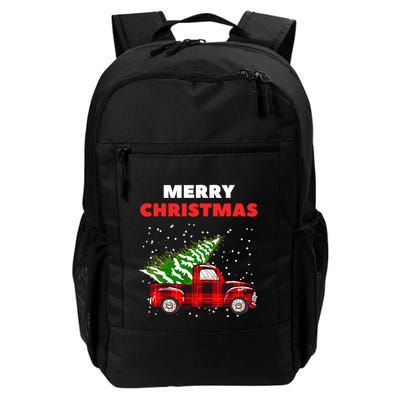 Merry Christmas Vintage Red Truck With Tree Family Matching Backpack