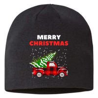 Merry Christmas Vintage Red Truck With Tree Family Matching Sustainable Beanie