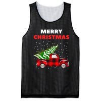 Merry Christmas Vintage Red Truck With Tree Family Matching Mesh Reversible Basketball Jersey Tank