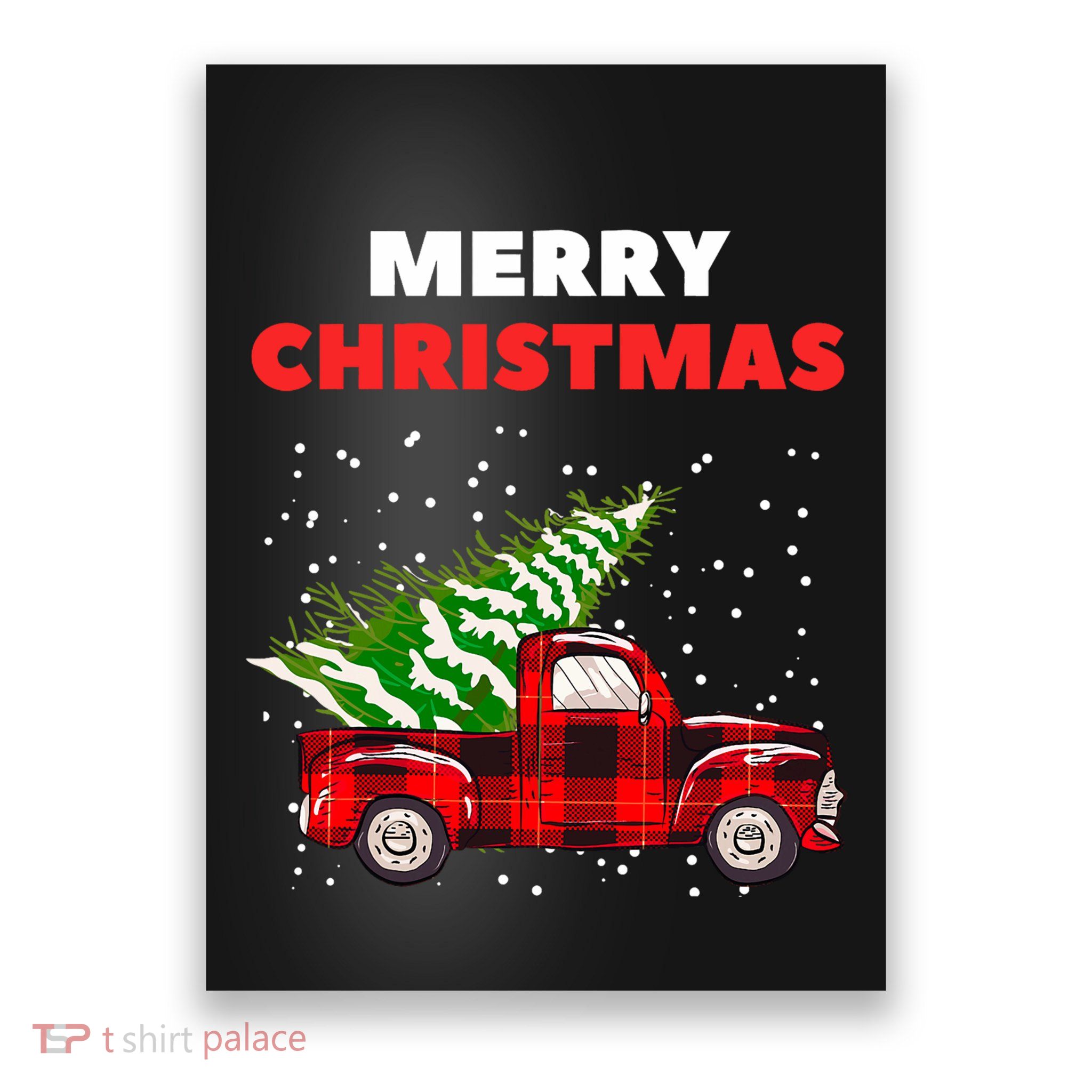 Merry Christmas Vintage Red Truck With Tree Family Matching Poster
