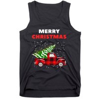 Merry Christmas Vintage Red Truck With Tree Family Matching Tank Top