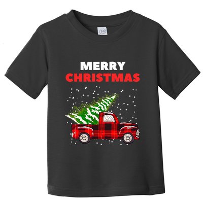 Merry Christmas Vintage Red Truck With Tree Family Matching Toddler T-Shirt