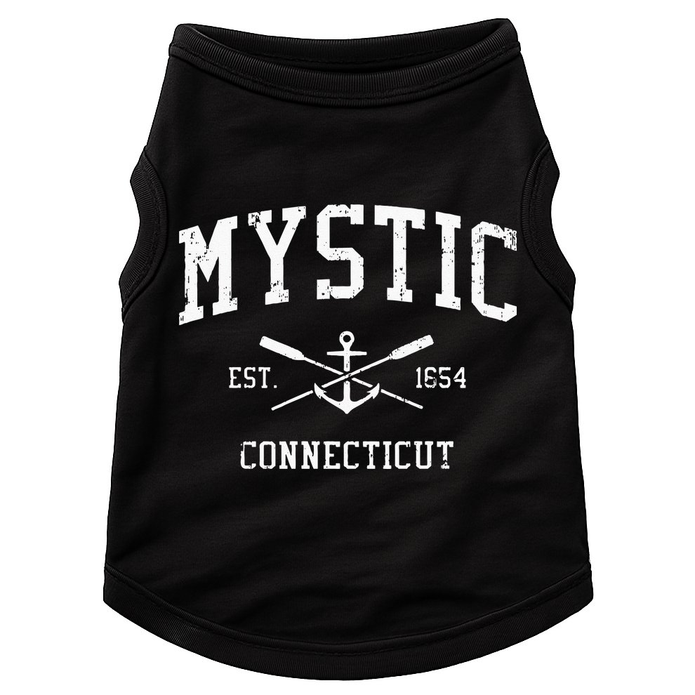 Mystic CT Vintage Crossed Oars & Boat Anchor Sports Swea Doggie Tank