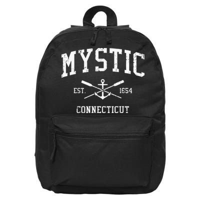 Mystic CT Vintage Crossed Oars & Boat Anchor Sports Swea 16 in Basic Backpack