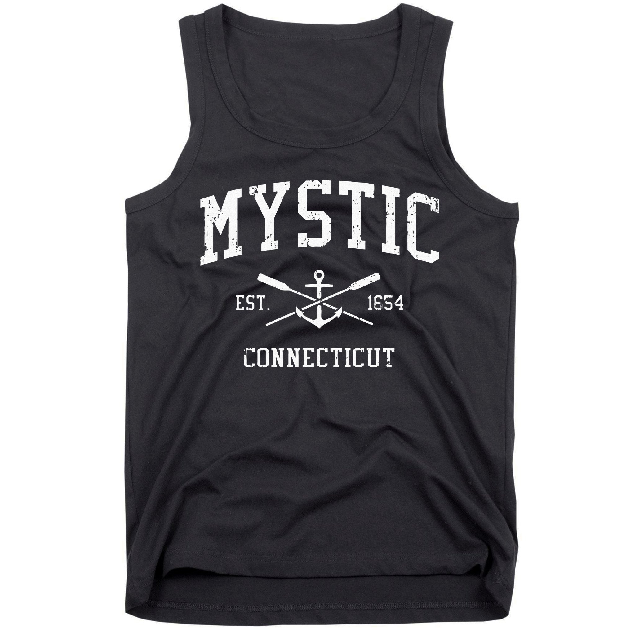 Mystic CT Vintage Crossed Oars & Boat Anchor Sports Swea Tank Top