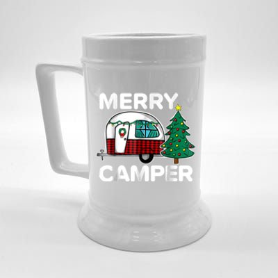 Merry Campers Vintage Campers Christmas Tree Camping Gift Beer Stein