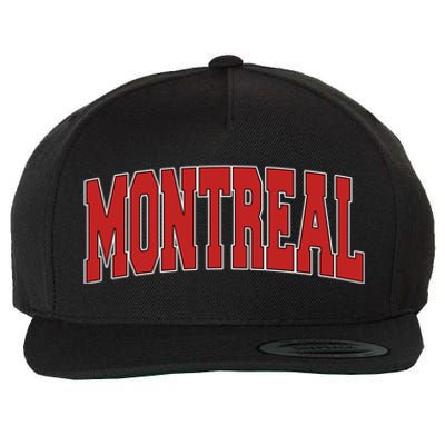 Montreal Canada Varsity Style Vintage Retro Canadian Sports Gift Wool Snapback Cap