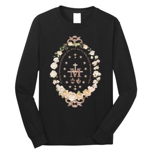 Marian Catholic Virgin Mary Catholic Gifts For Women Marian Cross Long Sleeve Shirt