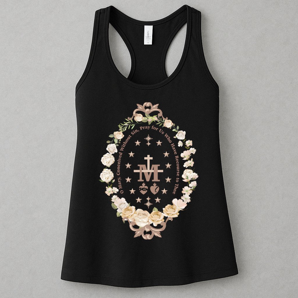 Marian Catholic Virgin Mary Catholic Gifts For Women Marian Cross Womens Tank Top