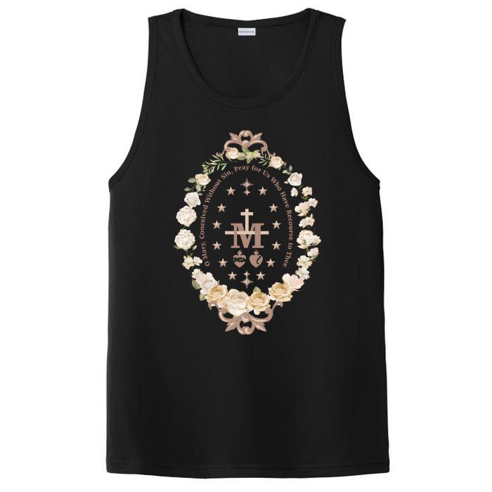 Marian Catholic Virgin Mary Catholic Gifts For Women Marian Cross PosiCharge Competitor Tank