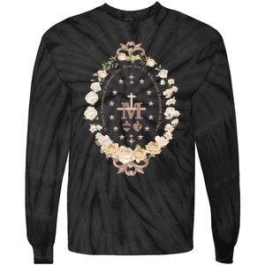 Marian Catholic Virgin Mary Catholic Gifts For Women Marian Cross Tie-Dye Long Sleeve Shirt