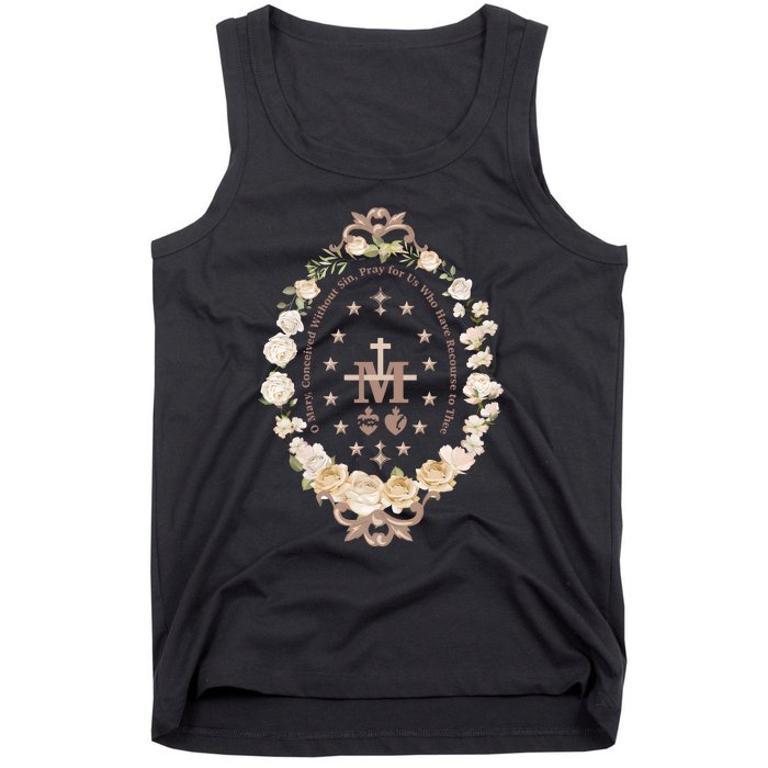 Marian Catholic Virgin Mary Catholic Gifts For Women Marian Cross Tank Top