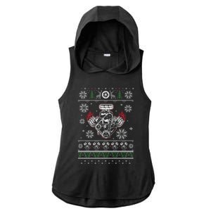 Muscle Car V8 Engine Lovers Ugly Christmas Ugly Design Cool Gift Ladies PosiCharge Tri-Blend Wicking Draft Hoodie Tank