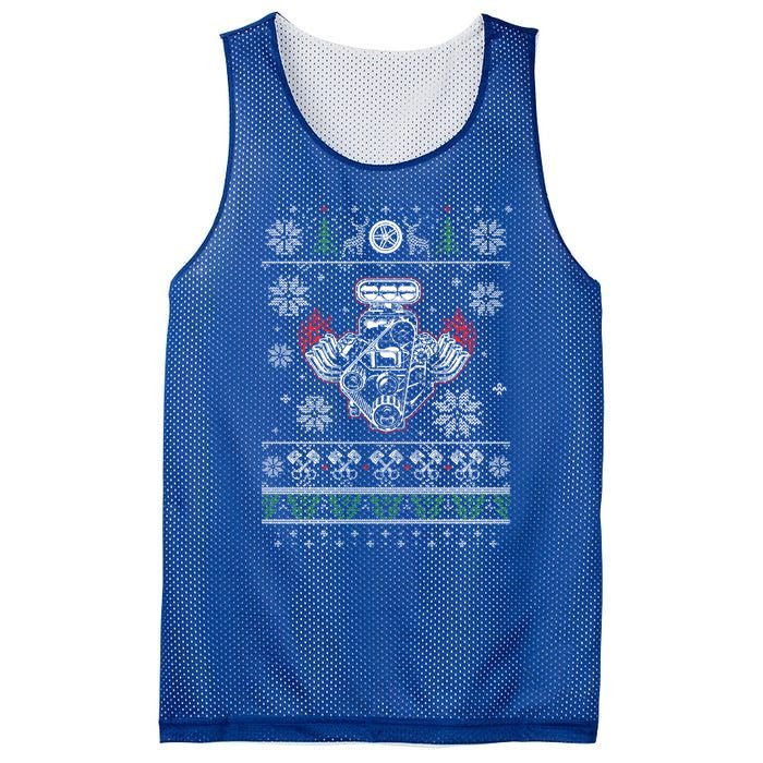 Muscle Car V8 Engine Lovers Ugly Christmas Ugly Design Cool Gift Mesh Reversible Basketball Jersey Tank