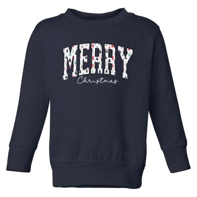 Merry Christmas Vintage Christmas Print Toddler Sweatshirt