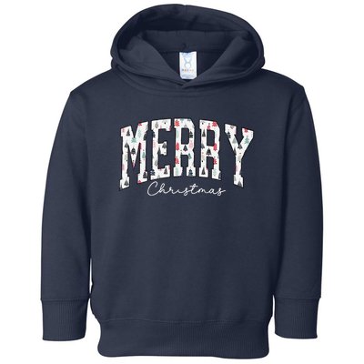 Merry Christmas Vintage Christmas Print Toddler Hoodie