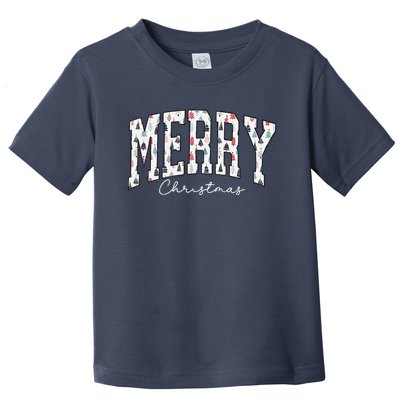 Merry Christmas Vintage Christmas Print Toddler T-Shirt