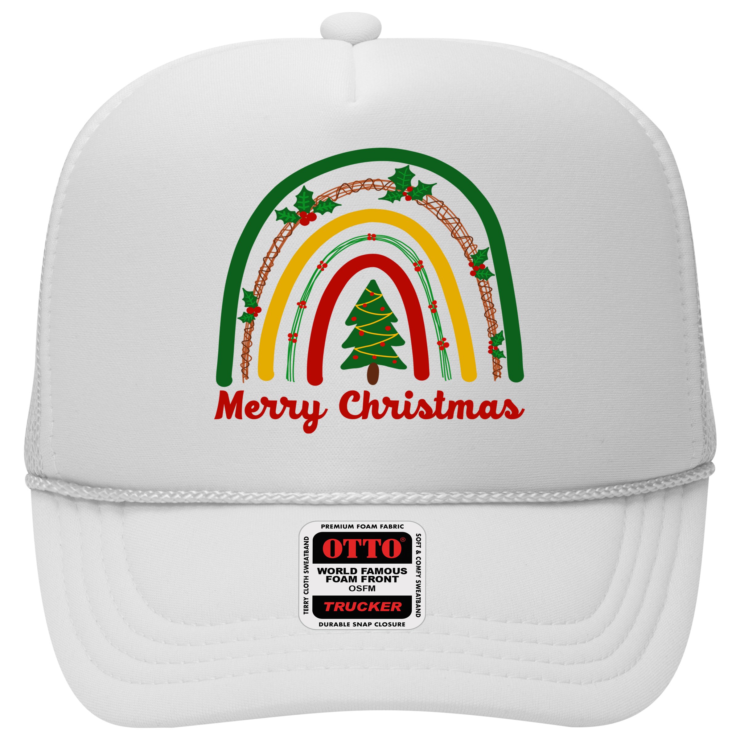 Merry Christmas Vintage Rainbow Festive Hat