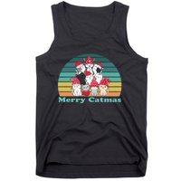 Merry Catmas Vintage Funny Cat Christmas Tree Xmas Girls Boy Tank Top