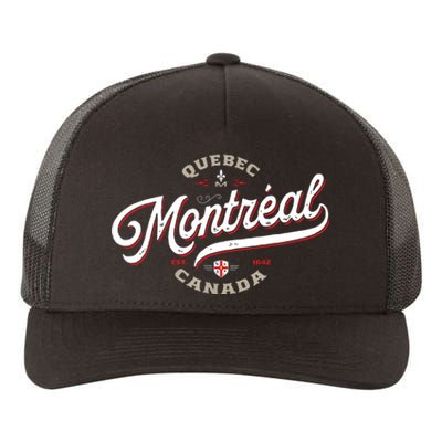 Montreal Canada Vintage Quebec French Canadian Gift Travel Yupoong Adult 5-Panel Trucker Hat