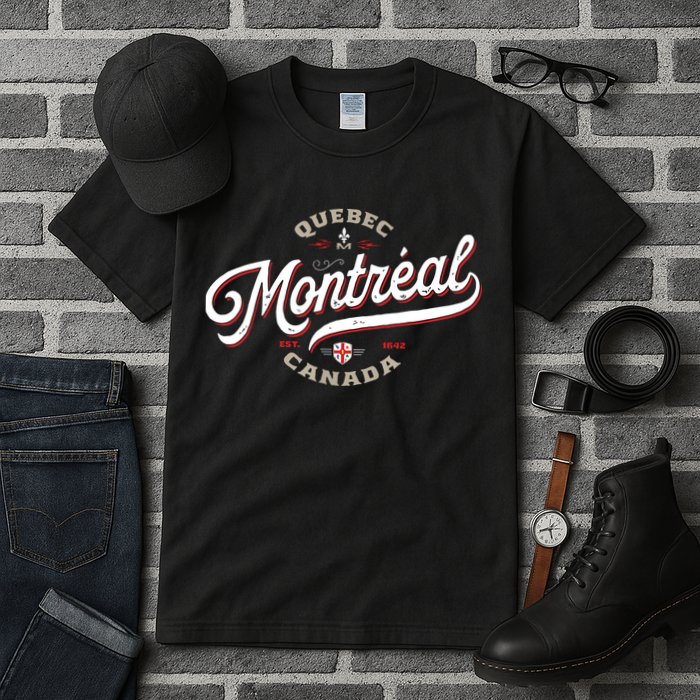 Montreal Canada Vintage Quebec French Canadian Gift Travel Tall T-Shirt