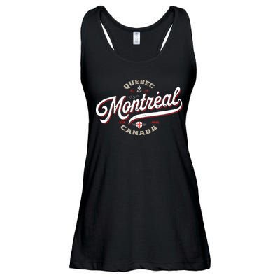 Montreal Canada Vintage Quebec French Canadian Gift Travel Ladies Essential Flowy Tank