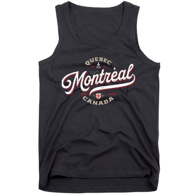 Montreal Canada Vintage Quebec French Canadian Gift Travel Tank Top