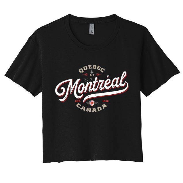 Montreal Canada Vintage Quebec French Canadian Gift Travel Crop Top