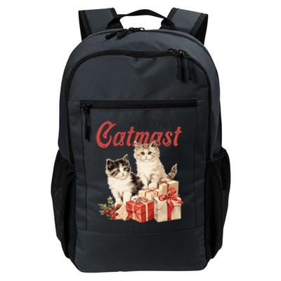 Meowy Catmas Vintage Christmas Cats Daily Commute Backpack