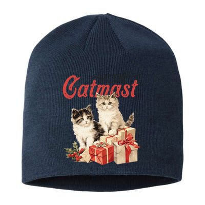 Meowy Catmas Vintage Christmas Cats Sustainable Beanie