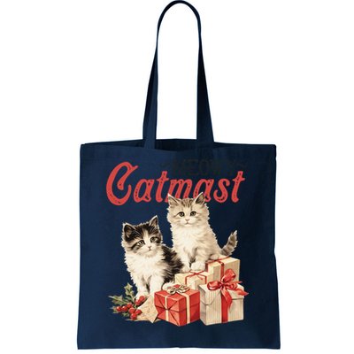 Meowy Catmas Vintage Christmas Cats Tote Bag