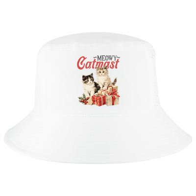 Meowy Catmas Vintage Christmas Cats Cool Comfort Performance Bucket Hat