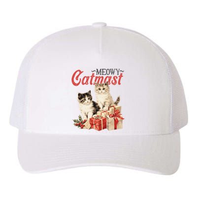 Meowy Catmas Vintage Christmas Cats Yupoong Adult 5-Panel Trucker Hat