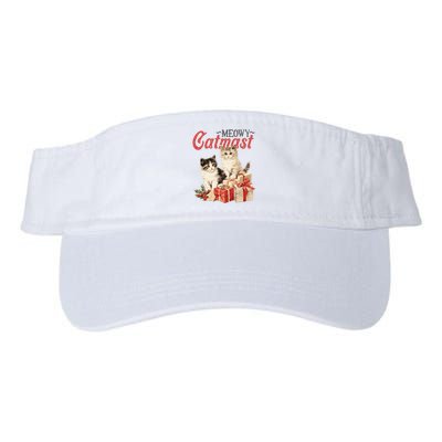 Meowy Catmas Vintage Christmas Cats Valucap Bio-Washed Visor