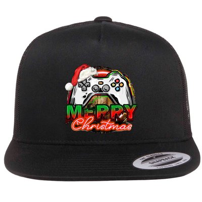 Merry Christmas Video Game Controller Xmas Santa Hat Gamer Meaningful Gift Flatbill Hat
