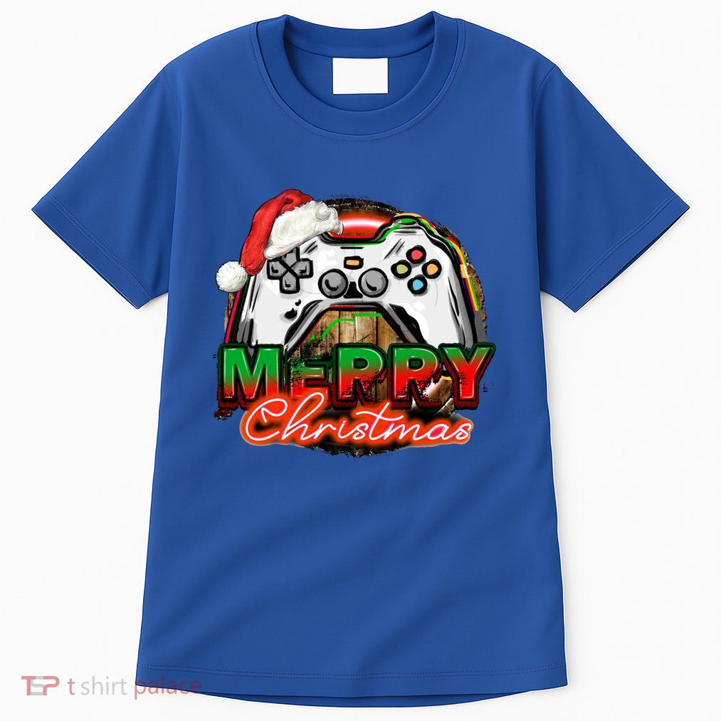 Merry Christmas Video Game Controller Xmas Santa Hat Gamer Meaningful Gift Tall T-Shirt