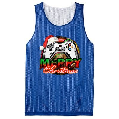 Merry Christmas Video Game Controller Xmas Santa Hat Gamer Meaningful Gift Mesh Reversible Basketball Jersey Tank